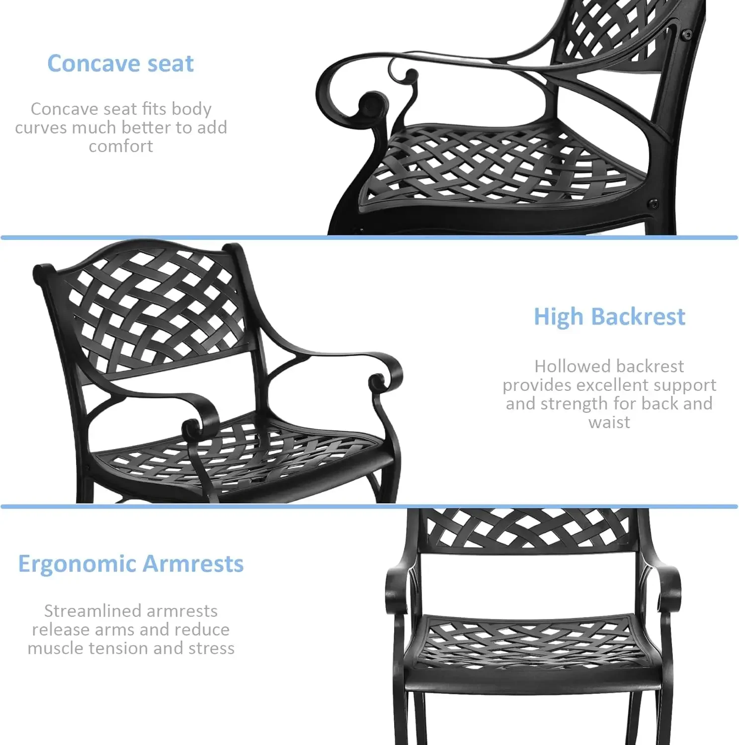 5-Piece Cast Aluminum Outdoor Dining Set 5