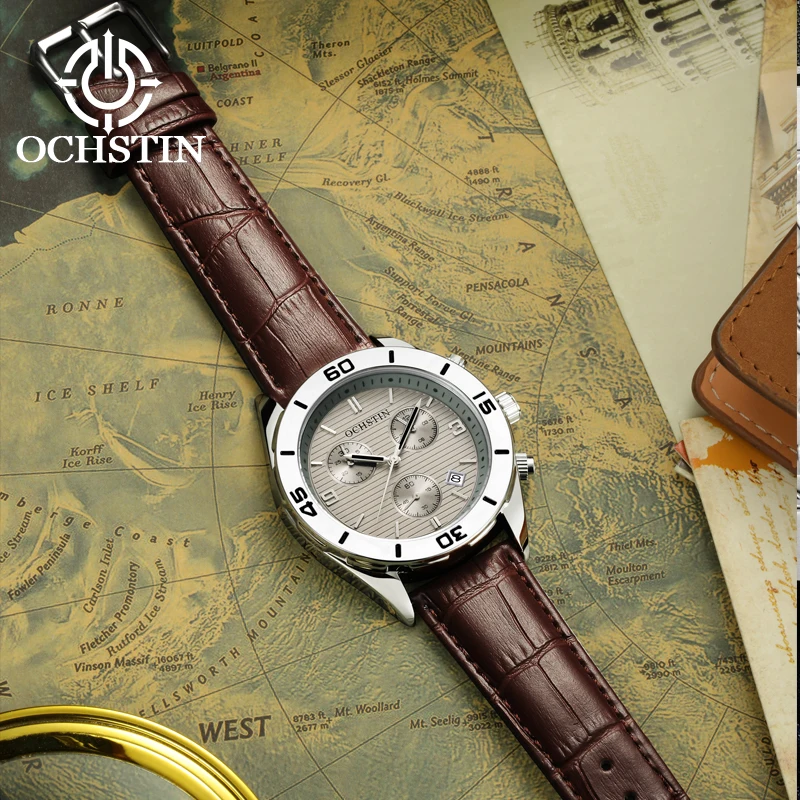 OCHSTIN Hot Model 2024 Mariner Series Sports Trend Waterproof Watch Multifunction Quartz Movement Men's Quartz Watch