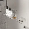 No-punch Bathroom Storage Rack Vanity Table Cosmetic Cotton Skincare Holder Home Wall Mounted Display Shelf Strong Load-bearing 3