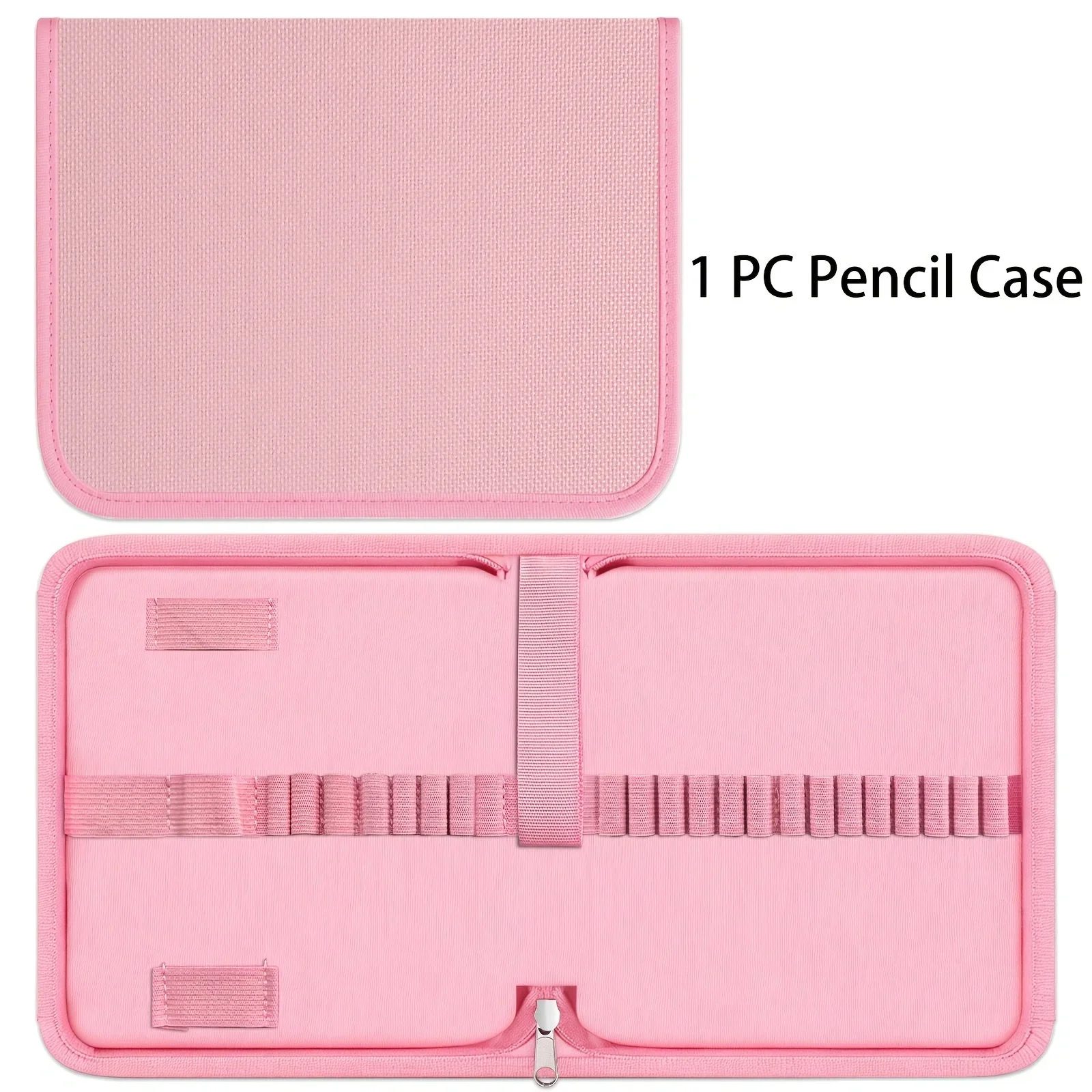 Deluxe 27-Slot Foldable Colored Pencil Case with Zipper - Large Capacity Storage Organizer