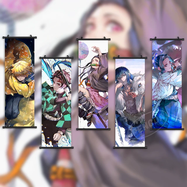 Demon Slayer Hanging Scroll Pintura, Desenhos Animados Impresso Anime, Home  Decor, Cartaz de parede, Sala de estar Arte, Decoração Moderna Presente -  AliExpress