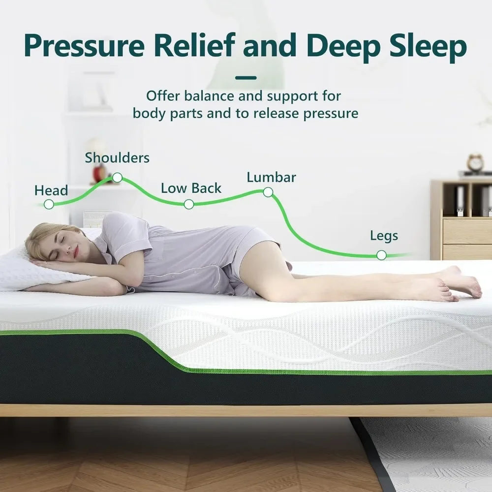 King Size Mattress for Pressure Relief,12 Inches Cooling Gel Memory Foam Hybrid Mattress, King Mattress in a Box with Individual 3