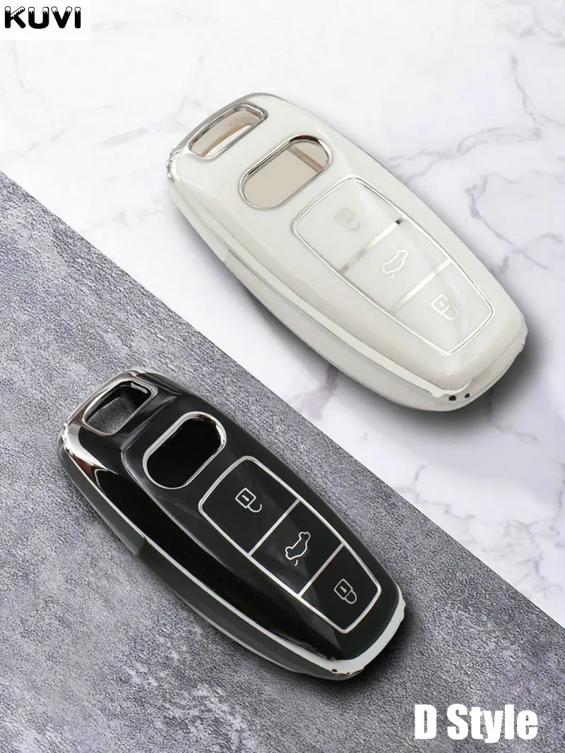 Plating TPU Car Key Case Cover Shell Fob For Audi A1 A3 8P A4 A5 A6 C7 A7 S3 S7 S8 R8 Q2 Q3 Q5 Q7 Q8 SQ5 TT RS3 RS6 Accessories key case,key case cover,car key shell,remote control case cover