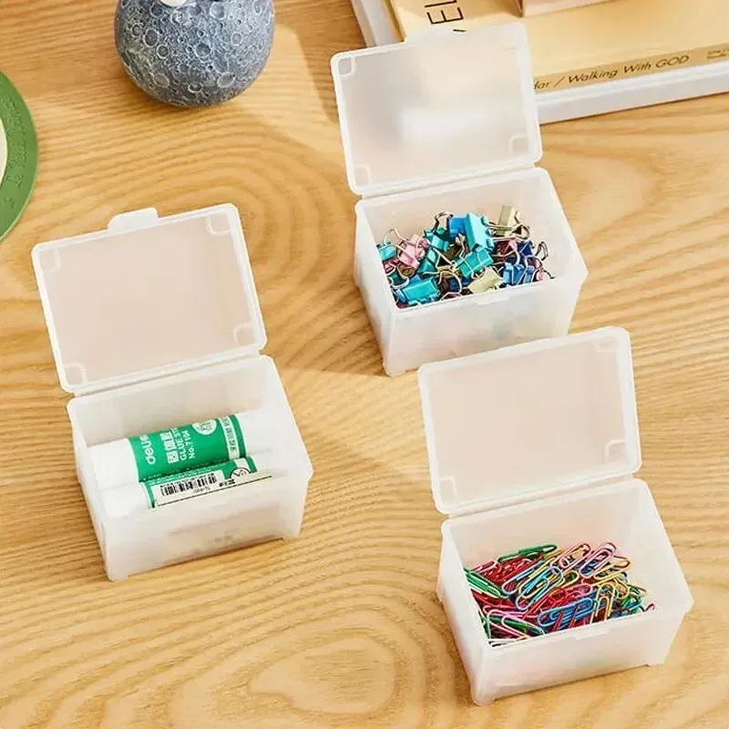 2PCS Small Semi-Transparent Plastic Cards Cases Folder Matte Flip-Top Jewelry Box Accessories Storage Organize Packaging Boxes jewelry storage box