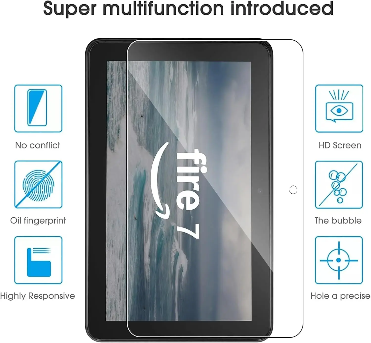 Premium 7-Inch 9H Anti-Scratch High Definition Bubble-Free Screen Protector Tempered Glass Film