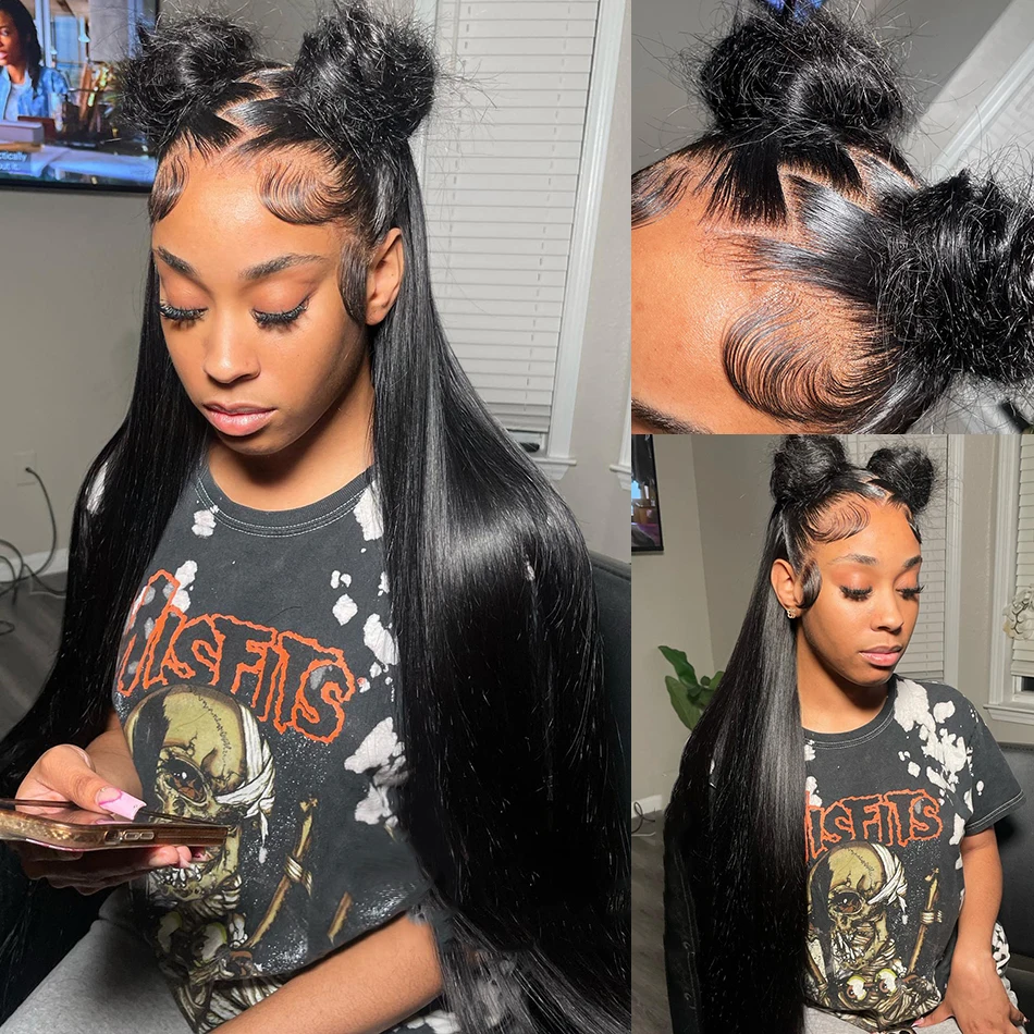 Human Hair Wig 40 Inch 13x6 HD Lace Frontal Straight Transparent Lace Front 13x4 Only 250 Density for Women, human hair wig