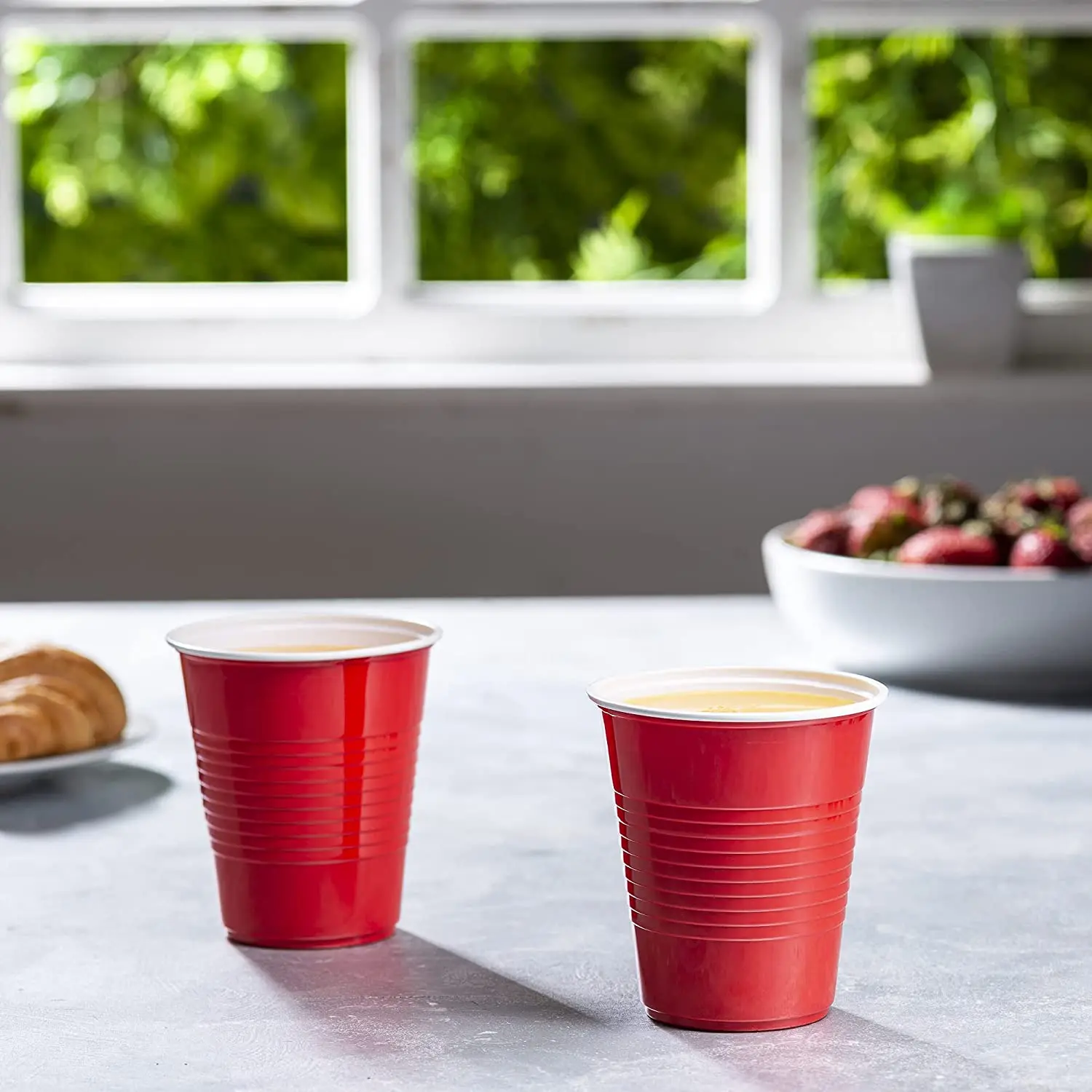16-Ounce Plastic Party Cups in Red (25 Pack) Disposable Plastic Cups  Recyclable Red Cups with Fill Lines for Drinks,BBQ,Picnics - AliExpress