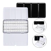 Empty Metal Watercolor Tin Palette Box With 14/26/52pcs Detachable Empty Watercolor Half Pans For DIY Travel Watercolor Palette 1