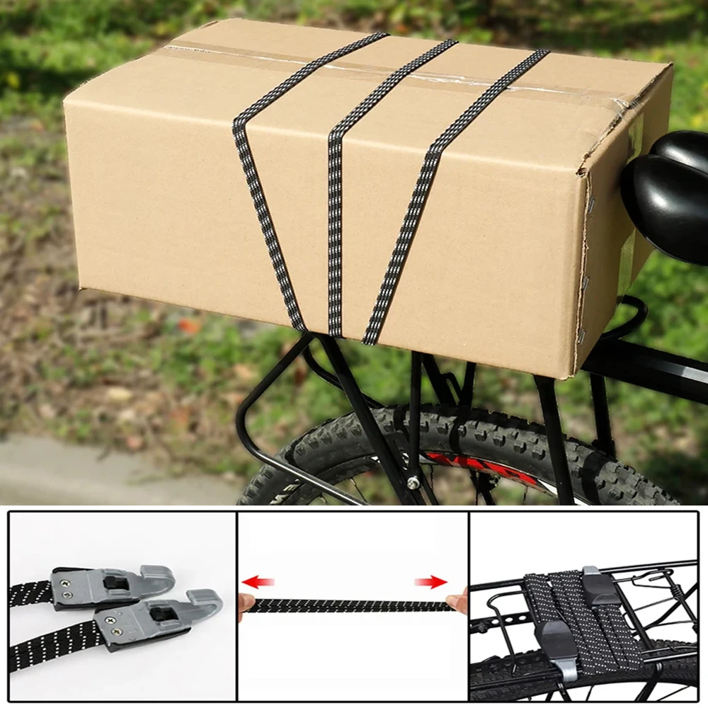 Car Motocycle Rubber Strap Rope Band Elastic Luggage Straps Belts Hooks for Bicycle Suitcase Carrier Fixed Installation Racks
