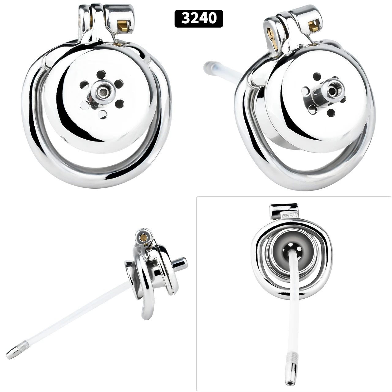 FRRK 240 Inverted Chastity Cage Device Silicone Urethral Catheter Penis Plug Cockring Stealth Lock Sex Toy For Men Adult Product