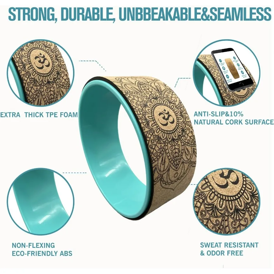 Yoga Wheel 13" with Most Detailed Book Step by Step Guide on How to Do 30+ Poses,! Perfect for Stretching and Improving Backbend