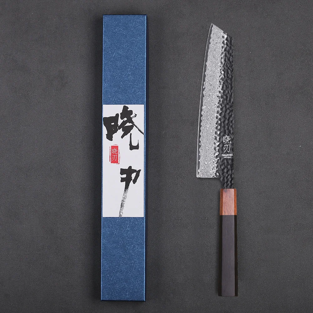Cuchillo de Chef Kiritsuke japonés de 8,2 ", acero damasco, corte afilado, cuchillo para carne y verduras VG10, cuchillos de cocina profesionales forjados a mano