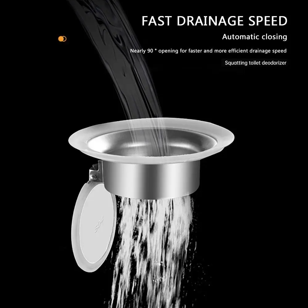 Description Picture 4 of itemPrevent Backflow Toilet Odor Stopper Stainless steel Bathroom Fitting Toilet Deodorant Stopper Squatting Pan Accessories