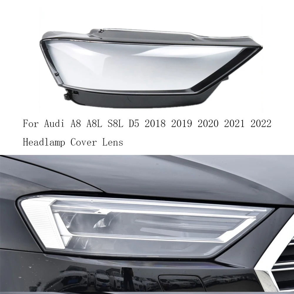 

For Audi A8 A8L S8L D5 2018 2019 2020 2021 2022 Headlamp Cover Headlight Shell Lens Plexiglass Replace Original Lampshade