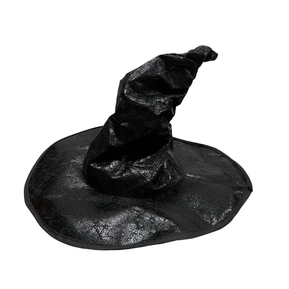 Halloween Crumpled Witch Hat Black Party Harry Potter Wizard Hat Ball Magic Mage Women Foldable Corner Witch Cap cosplay hat