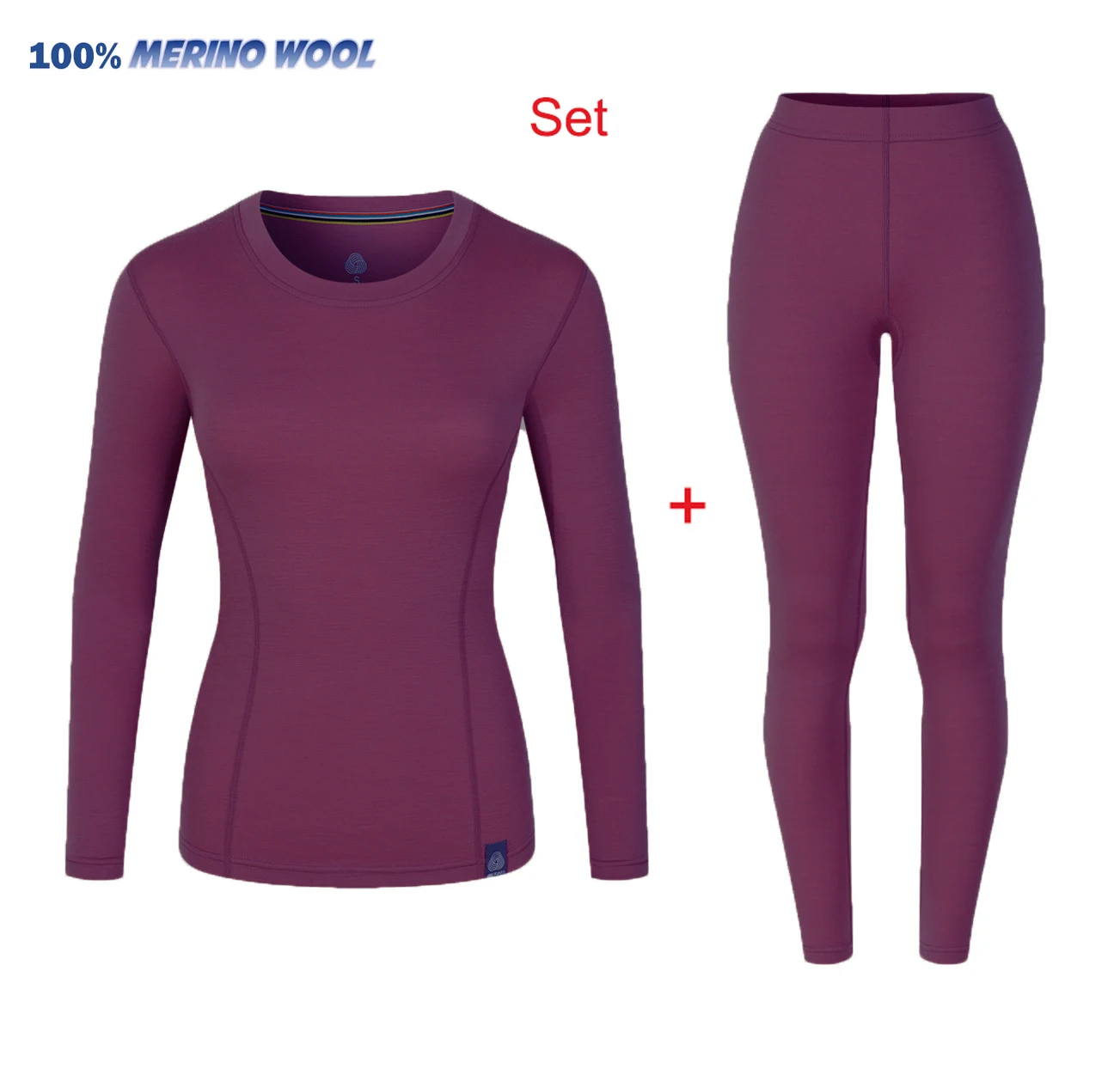 100% Merino Wool Base Layer Set Women Merino Wool Thermal