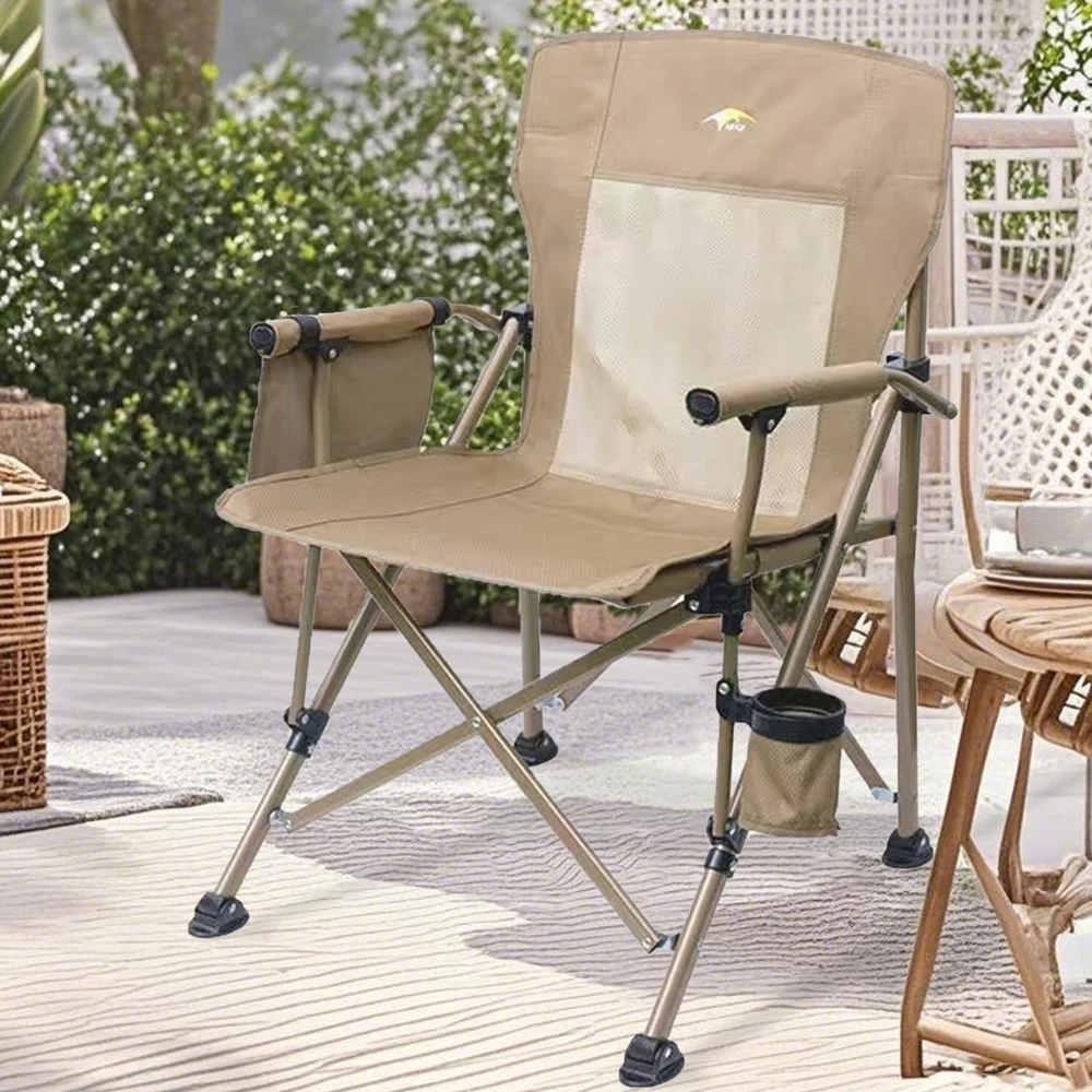 Portable Folding Camping Chair Large High Back Padded Thicken Armrests Storage Bag Cup Holder Carry Bag folding chair