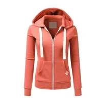 2024 Autumn/Winter New Women's Personalized Fashion Sports Hoodie Long Sleeve Drawstring Pocket Zipper Coat Woolen Sweater Top 2