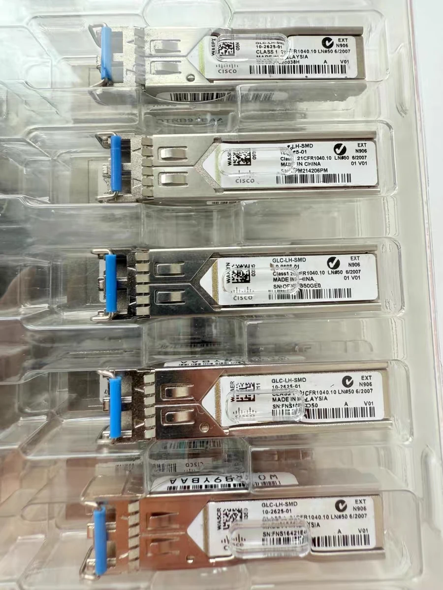 Cisco GLC-LH-SMD SFP 트랜시버 모듈 1000BASE-LX/LH 단일 모드 1310nm 10km 듀얼 LC DOM 기가비트 광섬유 모듈용