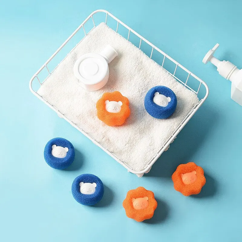 Washing Balls Washing Machine Sponge Cleaning Anti Twinning Cleanable Adsorbable Hair Cartoon Xiong Decontaminating