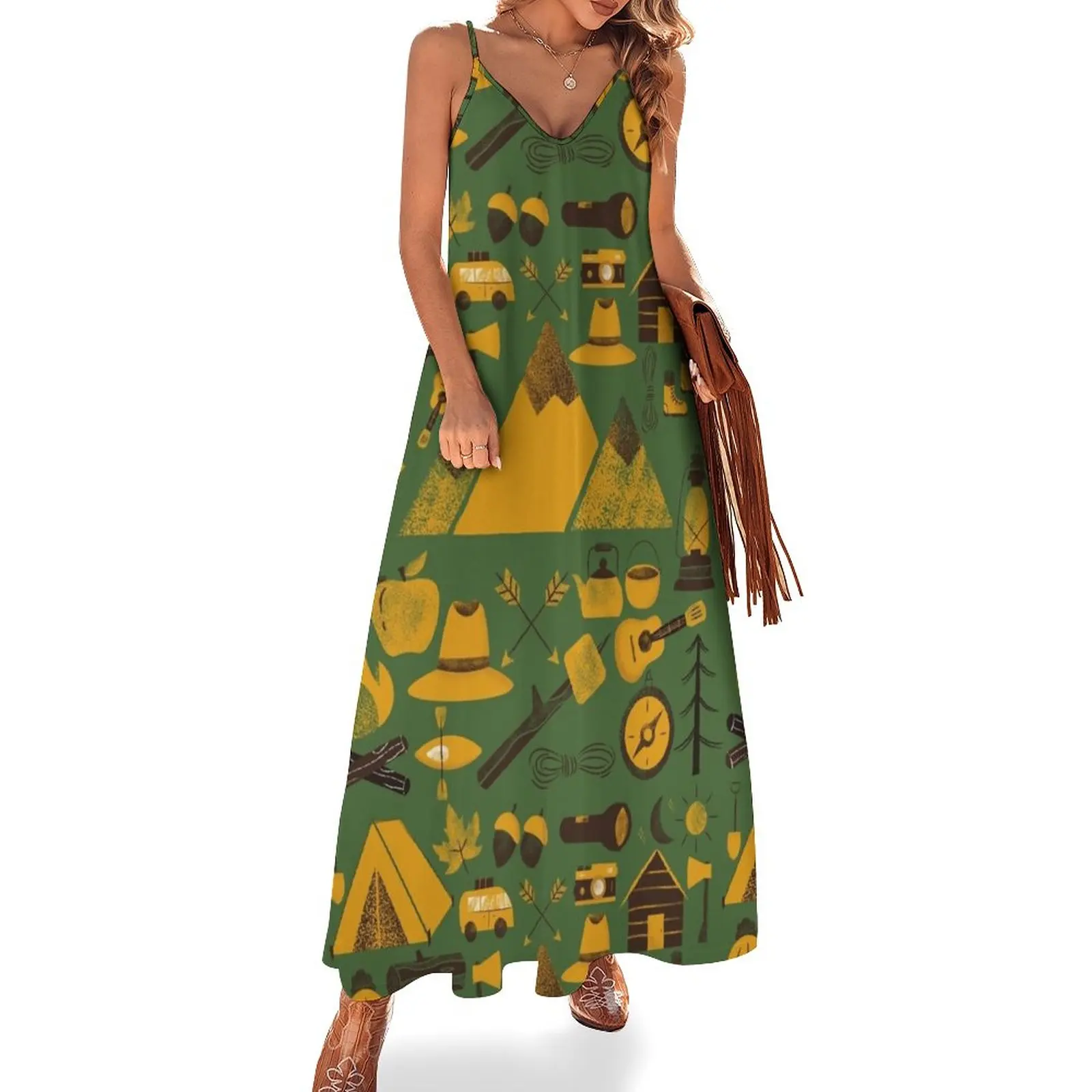 

Camping Sleeveless Dress elegant guest wedding dress women formal occasion dresses prom dress