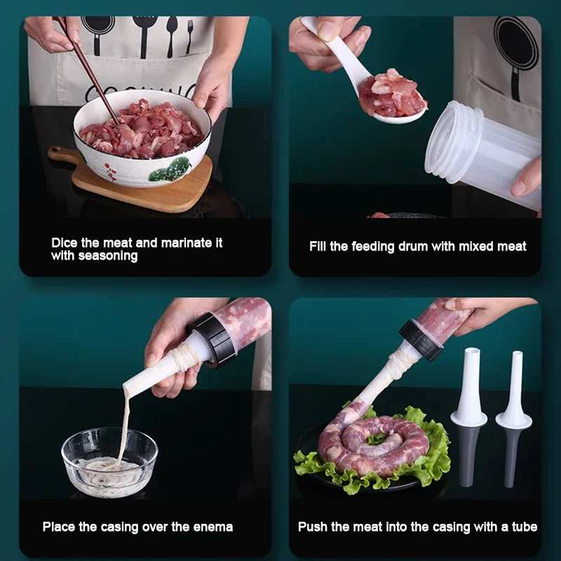 Sausage Maker Sausage Stuffer Jerky Gun Manaul Meat Syringe Home Made Homemade Tool Small Tool Filler
