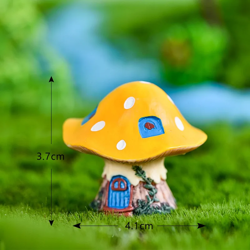 Figurine miniatura fiaba fungo casa ornamenti resina casa giardino casa accessori da giardino per la decorazione domestica arredamento camera