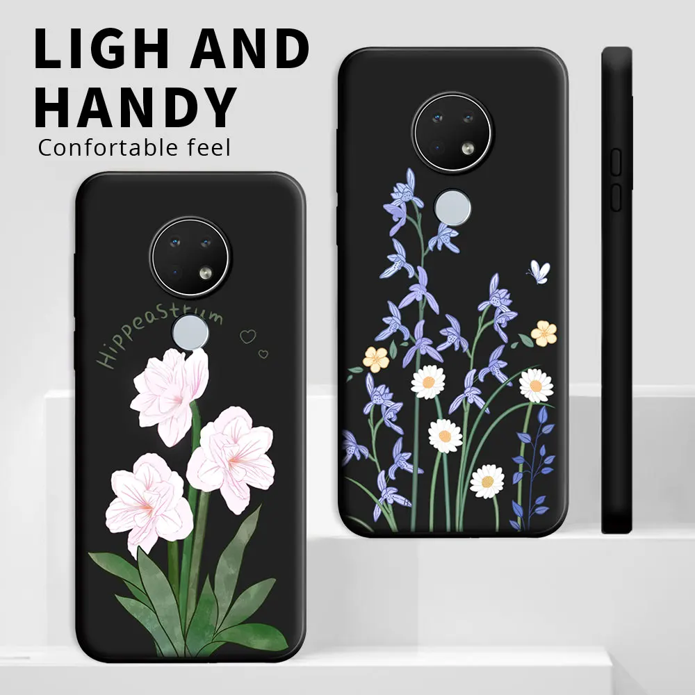 Cute Flower Shockproof Silicone Soft Phone Case - Cartoon Design Back Cover