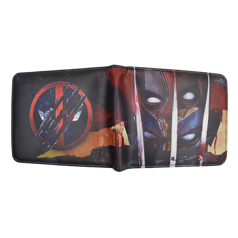 thumbnail image 1 of MINISO Marvel Deadpool & Wolverine Wallet PU Leather Short Purese with Coin Pocket, 1 of 4