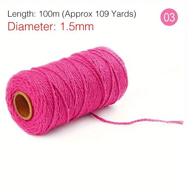 Natural Cotton & Jute Twine for Gift Wrapping, Baking, Crafts, and Gardening