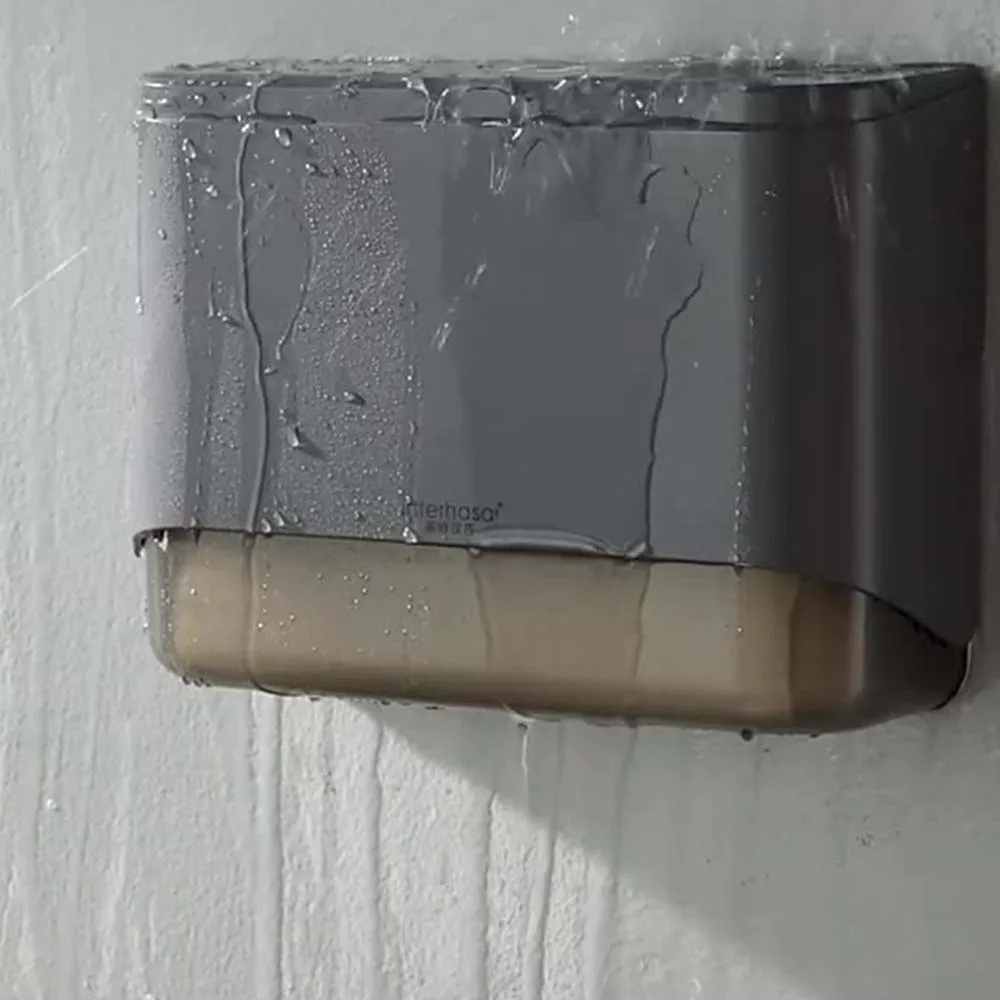 Toilet Tissue Box,waterproof Toilet Wall Hanging Pumping Paper Box, clean and tidy,No punching 6