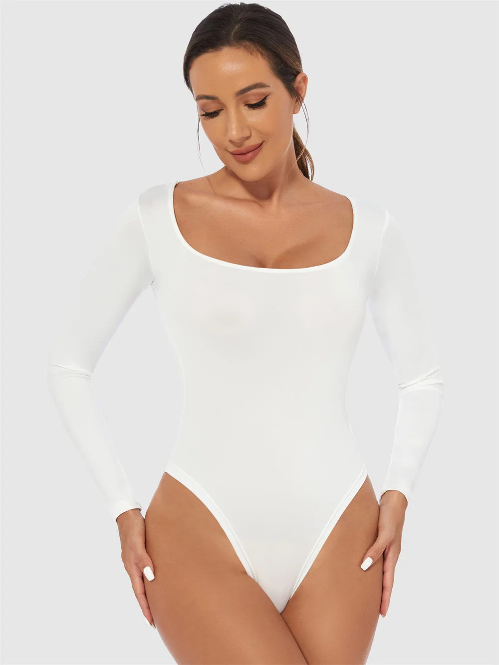 Women's slim-fit base T-shirt Long sleeve jumpsuit for women women's top Shapefitting bodysuit