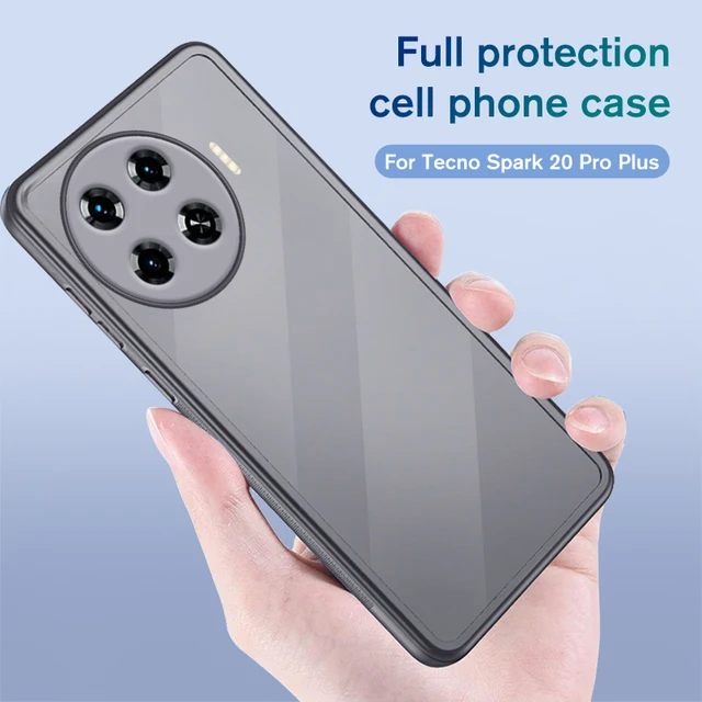 Spark 20 Pro Back Shell Plating Protective Lens Soft Silicone Clear Case For Tecno Spark 20.jpg