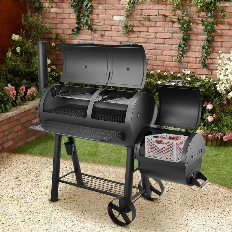 Offset Smoker Mod Kit BBQ Stainless Steel Mod Kit Offset Smoker Modification Accessories With Charcoal Basket