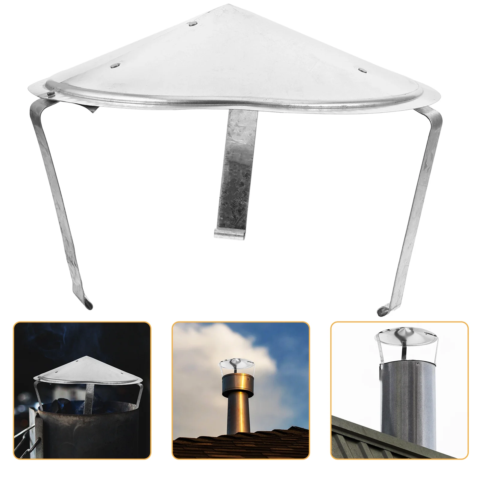 

Chimney Cap Rain Cover Vent Caps Stainless Steel Mushroom Shaped Roof Rainproof Smokestack Tube Protector