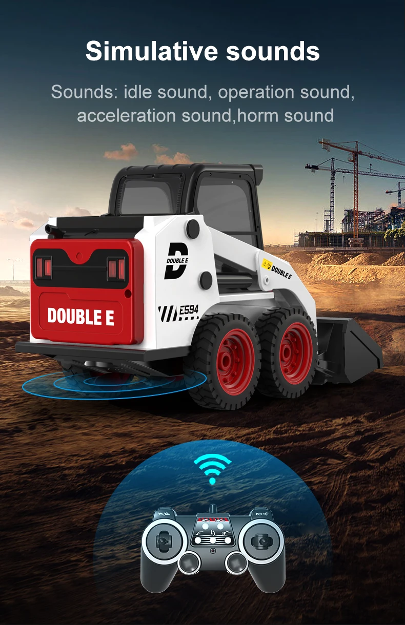 S6677eee0b996487e97ccdcbcccc146779 DOUBLE E E594 RC Truck Slip Loader 1:14 Tractor Car Models Bulldozer Excavator Zdalnie sterowane pojazdy inżynieryjne Zabawki dla dzieci