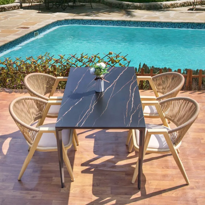 

Outdoor patio balcony garden terrace sunproof waterproof leisure rattan table and chairs