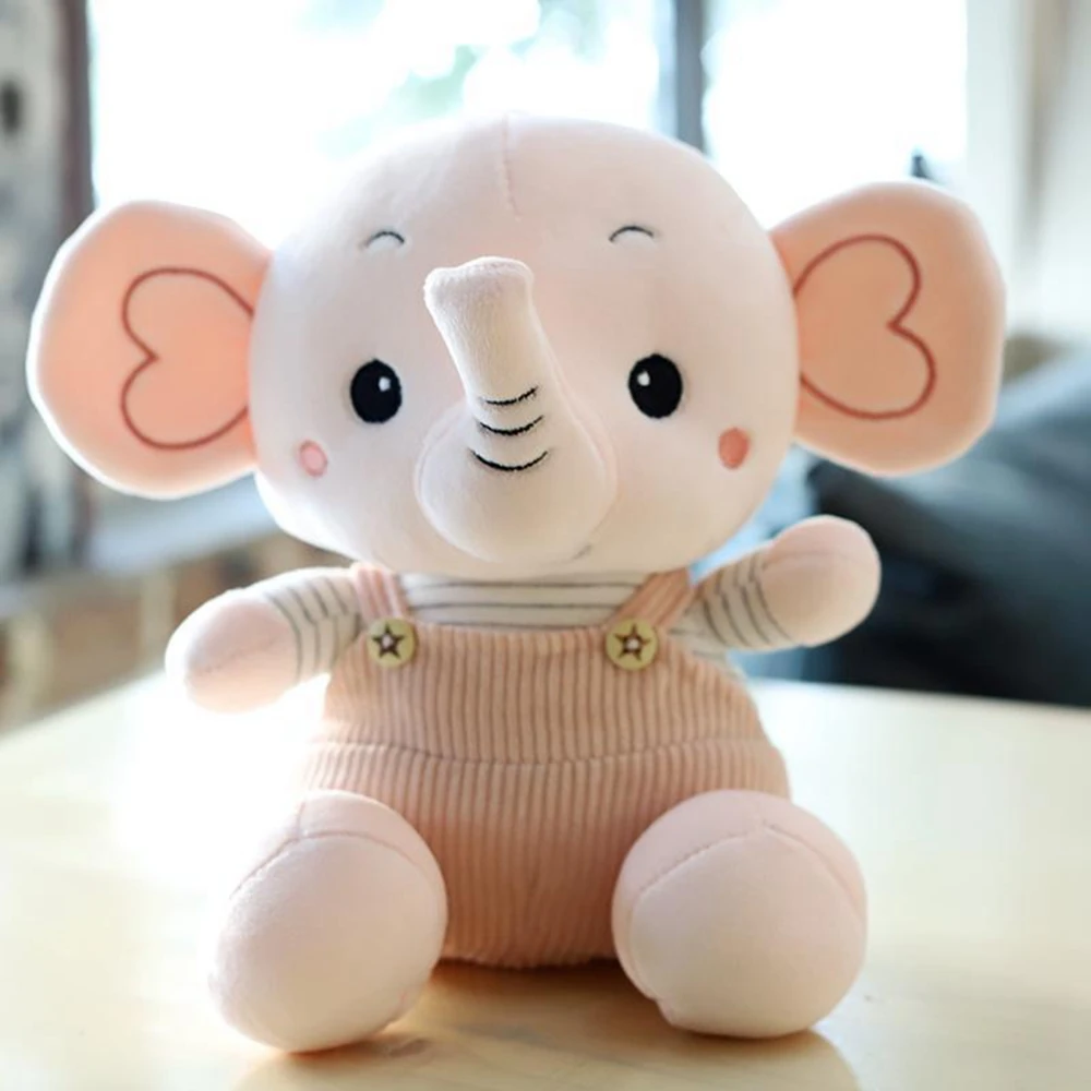 thumbnail image 1 of Elefante de peluche de 22 cm con forma de mono, postura sentada, elefante bebé de nariz larga, regalo de cumpleaños para niños y amigos, 1 of 4