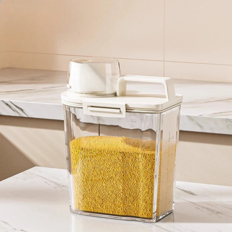 Cubo de almacenamiento de alimentos para mascotas sellado con escala, cubo de almacenamiento de alimentos para mascotas, comida personalizada para gatos, comida para perros, suministros para perros a prueba de humedad