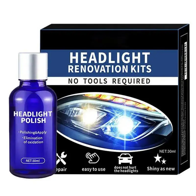 

Car Headlight Repair Liquid 30ml Auto Restoration Polishing Agent For Headlights Automotive Refurbishment Tool For Motorcycles