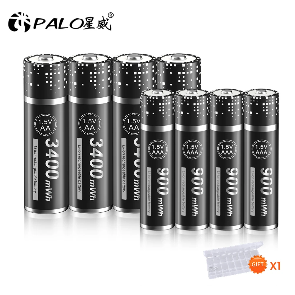 Palo 1.5V Aa Li-Ion Aa Batteria Ricaricabile Aa + Aaa 1.5V Batteria Ricaricabile Agli Ioni Di Litio Aaa Per Auto Giocattolo Della Fotocamera