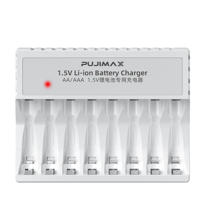 4/8-Slot Lithium Battery Charger With Cable For AA 1.5V Lithium Battery Large Capacity Rechargeable Li-ion