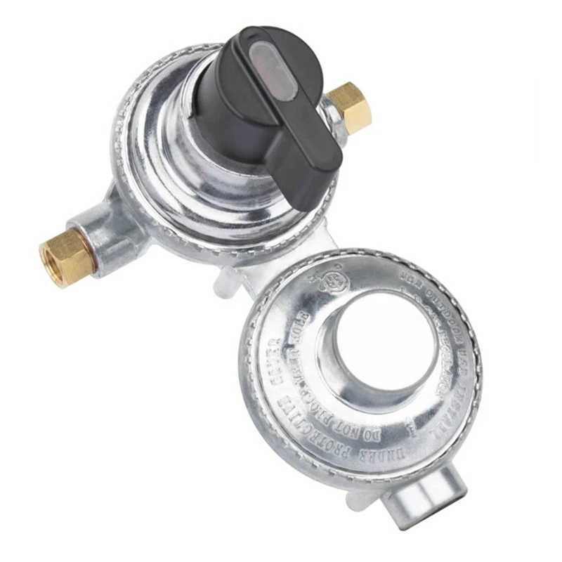 

2-Stage Automatic Changeover LP Propane Gas Regulator, 1/4 Inch SAE Inverted Flare For Camper Car