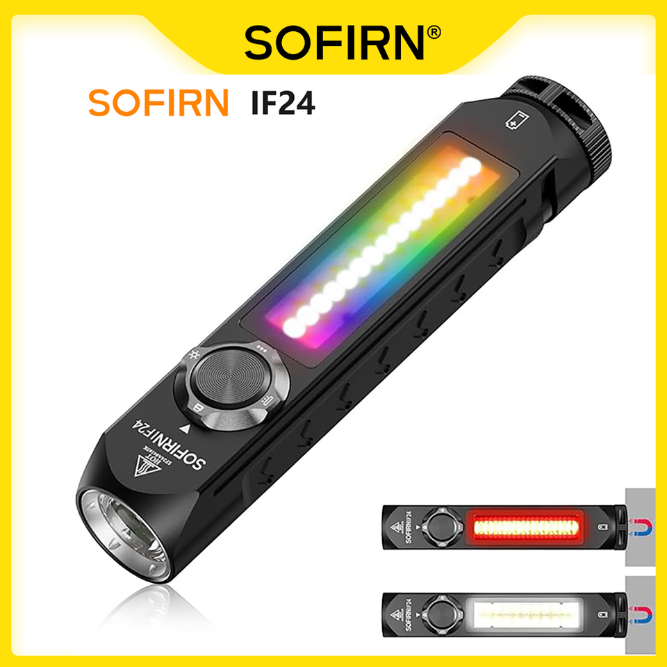 Sofirn IF24 RGB Torch 2000lm Flood Spot LED Flashlights 18650 Rechargeable with Magnetic