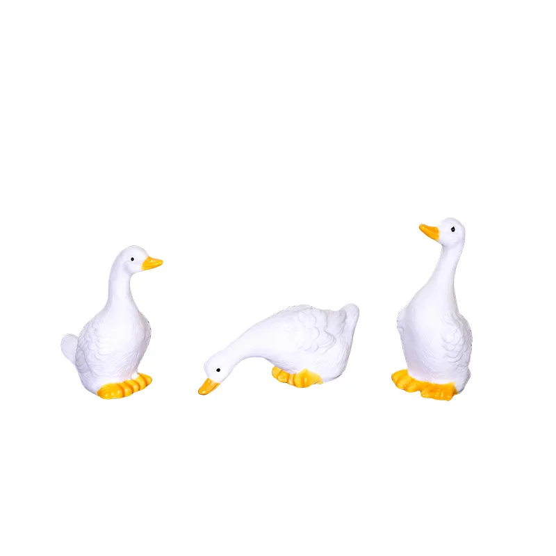 Cute Duck Figurine Miniatures Resin Home Decor Kawaii Desk Garden Accessories Decoration Crafts