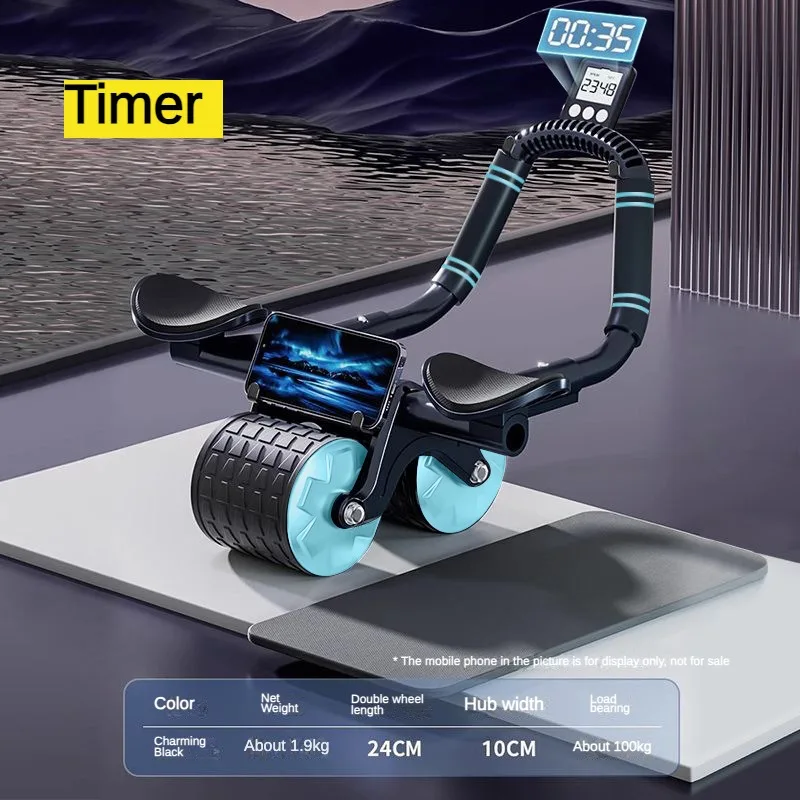 Ab Roller Wheel Automatic Rebound With Elbow Support For Home Exercise