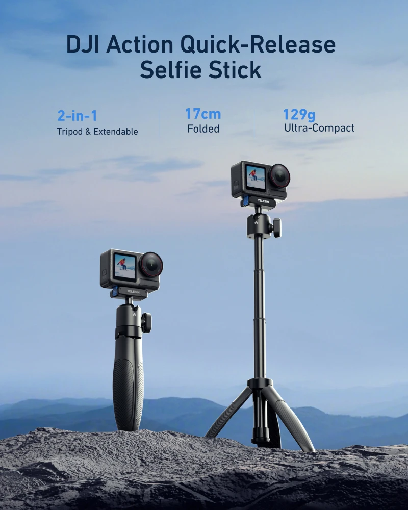 Mini Selfie Stick Tripod Portable Magnetic Quick Release Stand for GoPro Hero 13