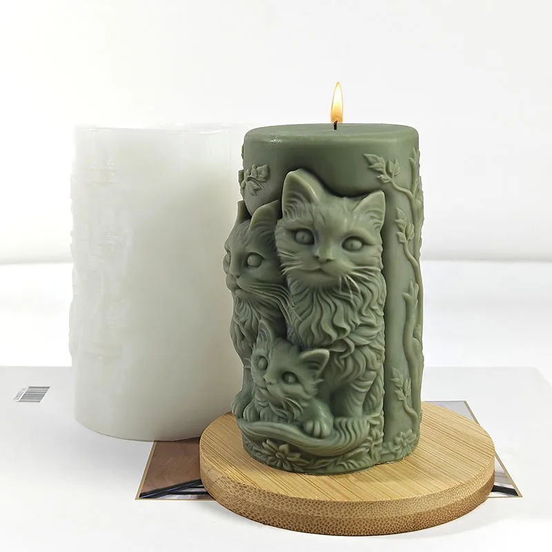 Cat Pillar Candle Mold 4