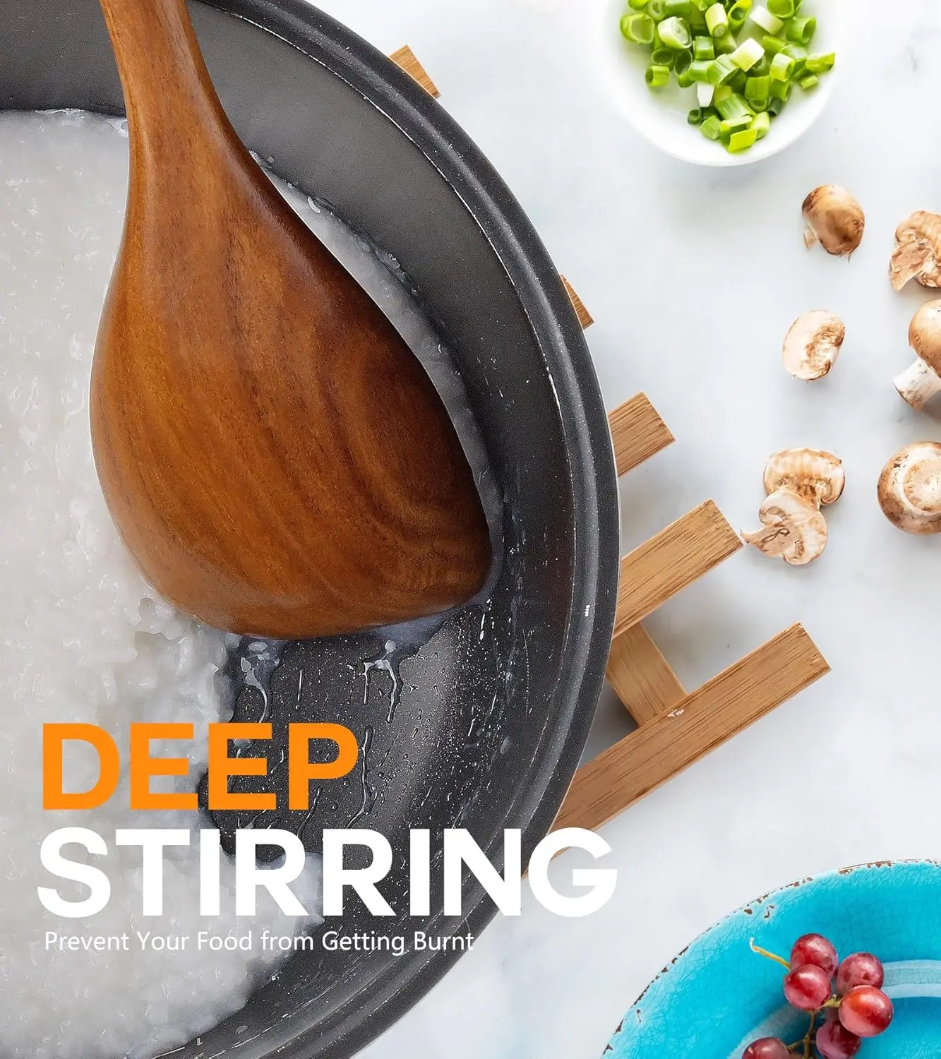 Natural Teak Wood Cooking Spoons Set, Heat Resistant Utensils with Corner Design for Nonstick Cookware Kitchen Gifts 3
