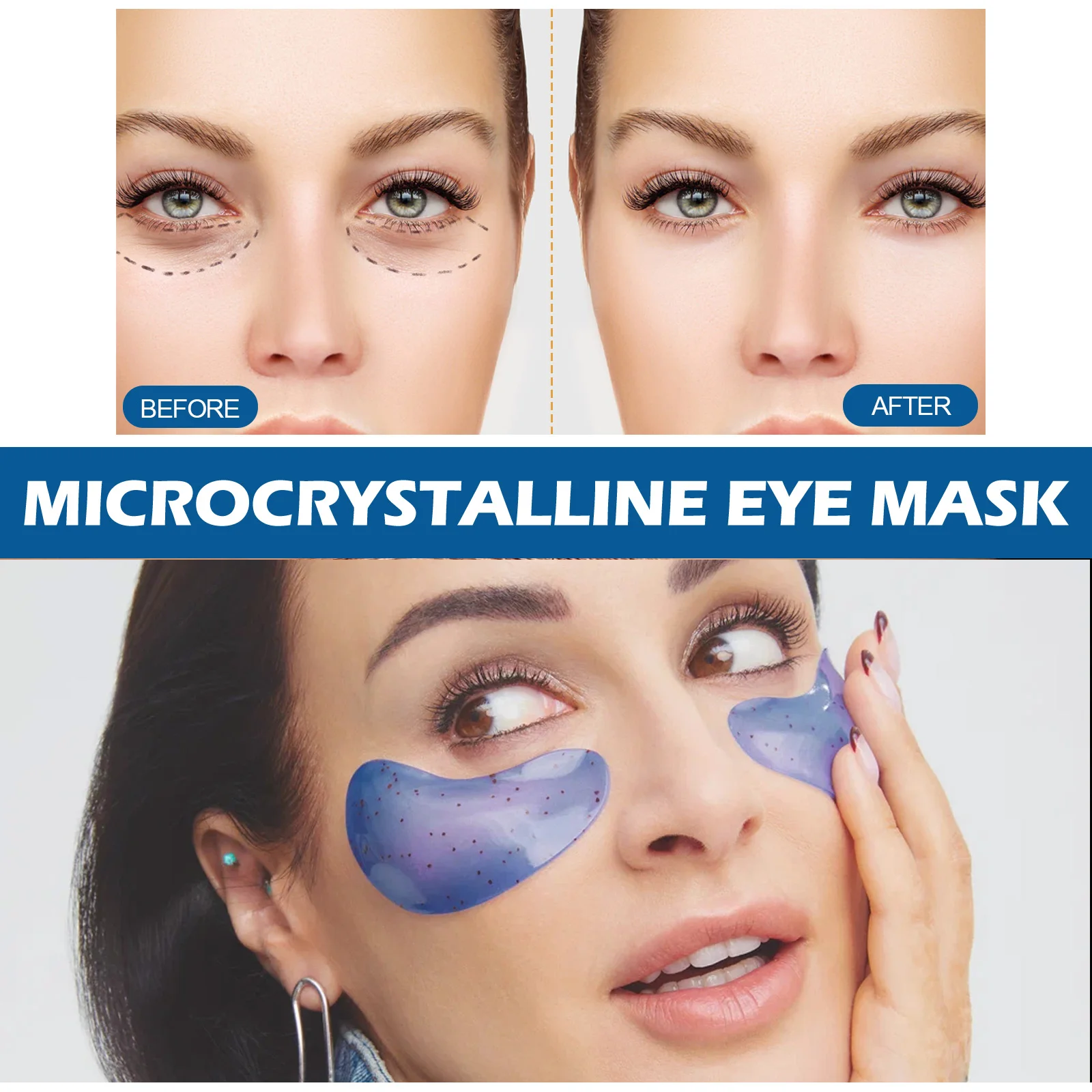 EELHOE Collagen Eye Mask Lightens Fine Lines and Dark Circles Hydrates, Moisturizes, Firms and Lifts Crystal Eye Masks 3